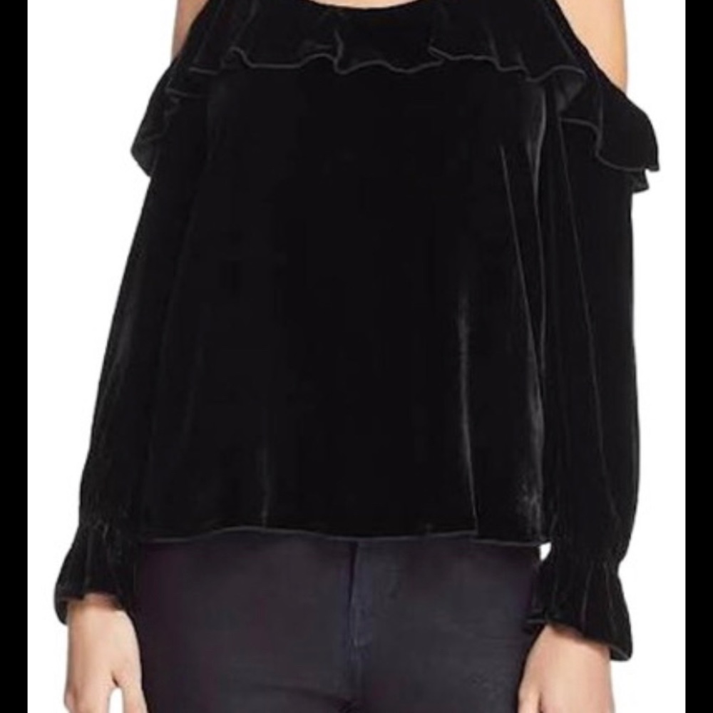 Joie velvet off shoulder long sleeve top